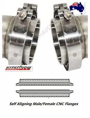 3  (76.5MM) V-Band Clamp+Self Aligning M/F CNC Flange Kit Full 304 Stainless AU • $42