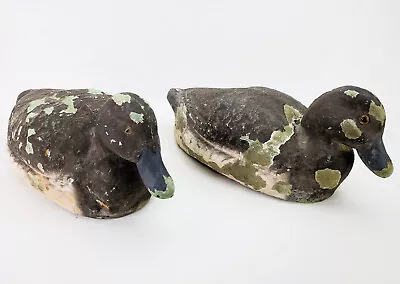 2 Vintage Carry-Lite Duck Decoys Paper Mache Rustic Cabin Lodge Decor • $24.95