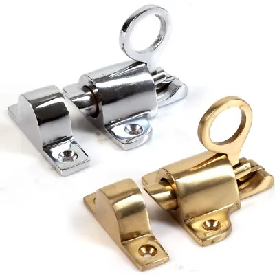 AUTO LOCK FANLIGHT CATCH SOLID BRASS OR CHROME Loft/Cabinet Sash Window Latch • £12.39