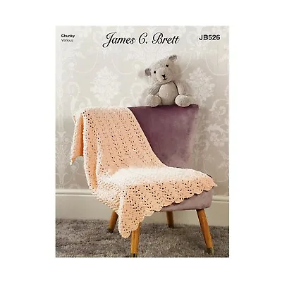 Knitting Pattern: Lace Baby Blankets And Teddy Bear In Chunky Yarn • £4.49