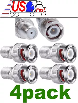 4 Pack - RF Coaxial Adapter Conveter F-Type Female To BNC Male Connector Lot4x • $9.67