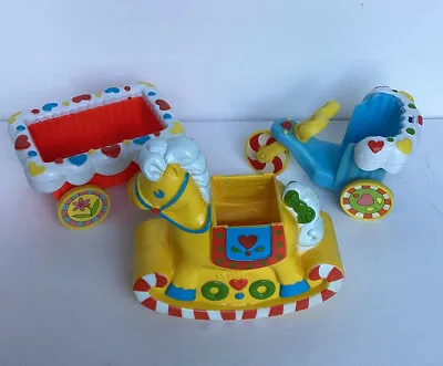 Vintage 1982 Playskool Candy Land Kids Playground Set Wagon Horse Swing Tricycle • $18.99