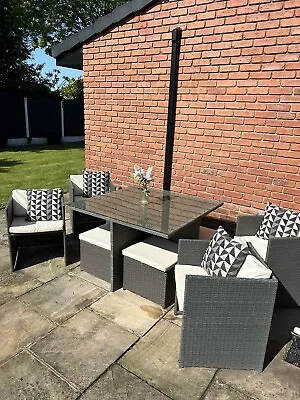 £399 • Buy 4 Seat Cube Set Grey Rattan Garden Furniture Conservatory Patio Excellent Cond
