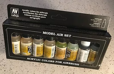 Vallejo Model Color Acrylic Paint Lot  Of 8  Model Air Set  Surplus Items C-7 • $22.95