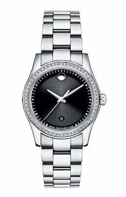 Movado New Sportivo Diamond Bezel Silver Bracelet Watch .301tcw Rare Nib $1995 • $649.99