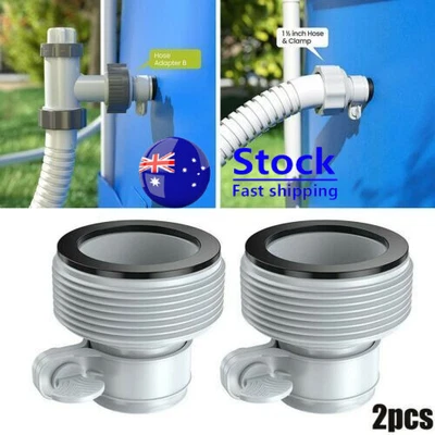 $15.99 • Buy 2PC Intex Hose Adapter B Pool 1.25 To 1.5 Pump Parts Conversion Replacement Kit~