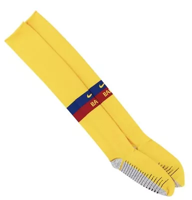 Bnip Nike 2019-20 Player Issue Barcelona Yellow Away Socks X-large 12-15 • $20