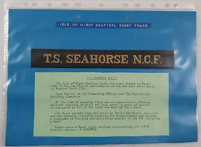 T.S SEAHORSE N.C.F Cap Tally - Isle Of White Nautical Cadet Force - Vintage • £21.31