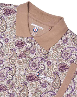 Lambretta Mens Classic Paisley Retro Mod Ska Casual Polo Shirt Sizes M To 4XL • £21.99