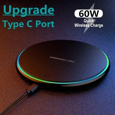 60W Wireless Charger Fast Charging Pad For Samsung S24 Ultra S23 FE S22+ S21 S20 • $11.99