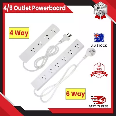 4/6 Way Outlet Power Board Powerboard Sockets Power Point Extension Space Saving • $4.96