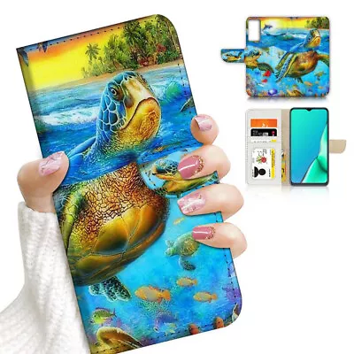 ( For Oppo A57 / A57S ) Wallet Flip Case Cover AJ23537 Turtle • $13.99