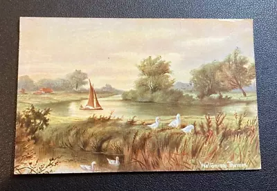 Thames Views Old Postcard. Walton-on-Thames. Unused. Creased And Damaged Edges. • £2