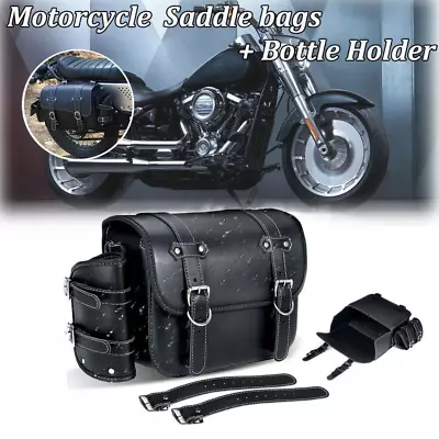 Motorcycle PU Leather Saddle Bags For Honda Shadow Rebel 250 500 750 1100 VTX VT • $105.18