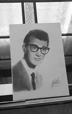 Buddy Holly Pencil Hand Drawn Art Print Vintage A3 Picture Poster Canvas Wall • £20