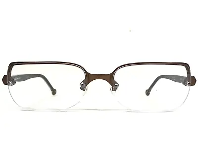 Vintage La Eyeworks Eyeglasses Frames VAPOR 592 Brown Half Rim Square 55-18-125 • $69.99