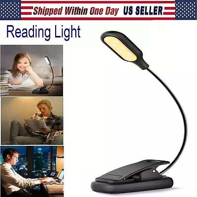 USB Rechargeable LED Mini Reading Book Light With Flexible Clip Desk Table Lamp • $8.50