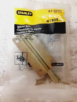 Stanley Barrel Bolt Latch 4  SP1078 81-3245 W/ Screws 033923014762 • $5.99