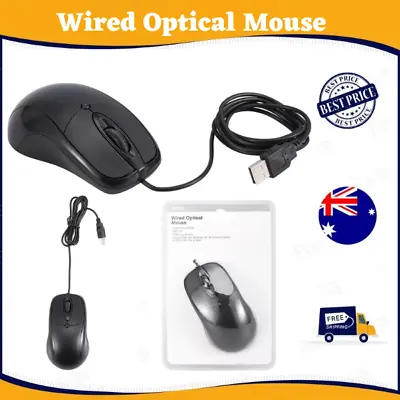 $5.65 • Buy Wired Mouse For PC Laptop Computer Wheel-Black USB Optical Wired Mouse Scroll