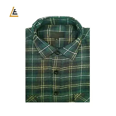 Mens Flannel Lumberjack Check Shirt Cotton Work Shirts Vintage Tartan Scottish • £10.25