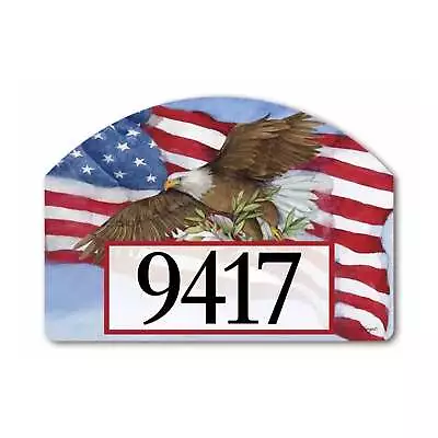 Yard Design Address Marker House Number Magnetic Sign USA FLAG & Bald Eagle💗tw • $17