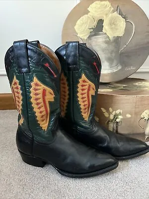 Montana 7 B Indian Head Chief Western Cowboy Cowgirl Boots • $370