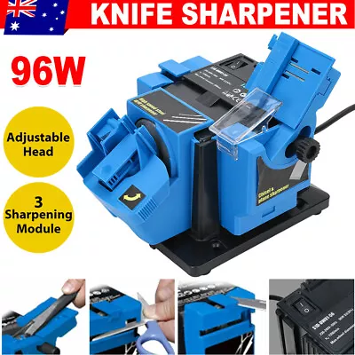 3IN1 Electric Multi Tool Drill Bit Sharpener Knife Scissor Chisel 2xGrind Wheels • $45.99