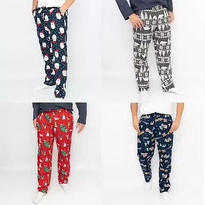 Mens Christmas Pyjama Bottom Pant Old Navy GAP Lounge Festive Fun Cotton Long • £13.56