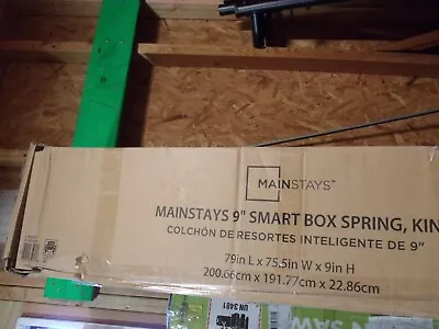 Mainstays Smart Box Spring 9  In Bed Mattress Foundation Folding King Size • $75