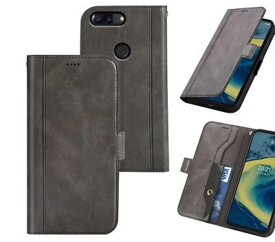 $6.95 • Buy Oneplus 5T Wallet Case Cowhide Finish Side Magnet Buckle