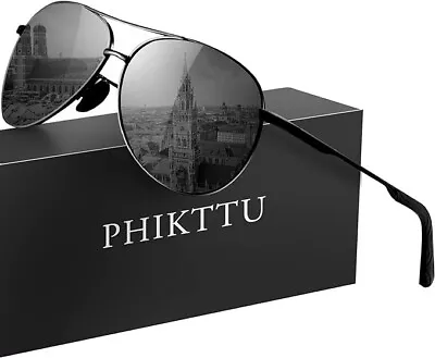 Phikttu Classic Aviator Sunglasses For Men Women Sports Sun Glasses Polarized • $9.89