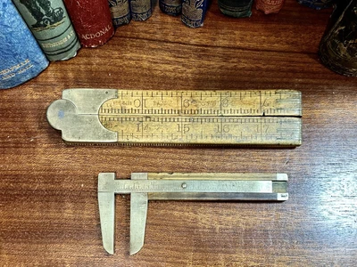 $31.34 • Buy Rabone Pocket Carpenters Fruitwood & Brass Folding Tape Measure & Vernier Set
