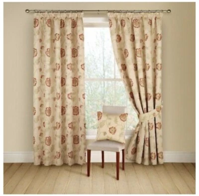 £27 • Buy Montgomery Poppy Trail Pencil Pleat Curtains