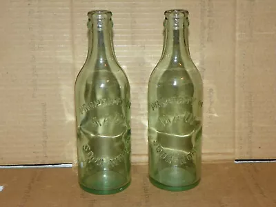 Lot Of 2 Vintage Embossed  PROPERTY OF MAUI SODA WORKS  9 Fl Oz Soda Bottle • $24.88