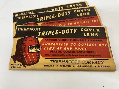 (3) Pieces Thermacote Welding Clear Triple Duty Cover Lens Ironworker Vtg NIP • $7.99