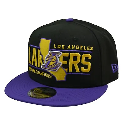 Los Angeles Lakers NBA Champions 9FIFTY 2Tone Statehood Snapback Hat By New Era • $24.95