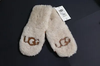 UGG Women's Curly Pile Flip Chestnut Mittens Gloves Size Large UGG Logo • $58.49