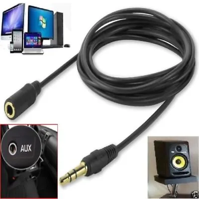 1M 3M 5M 10M 20M 3.5mm Jack Extension Cable Stereo Plug To Socket AUX Headphone  • £3.99