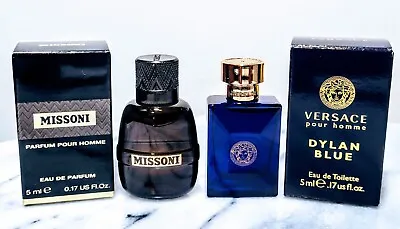 Mini Versace Dylan Blue + Missoni Pour Homme .17 Oz Brand New In Box • $13.99