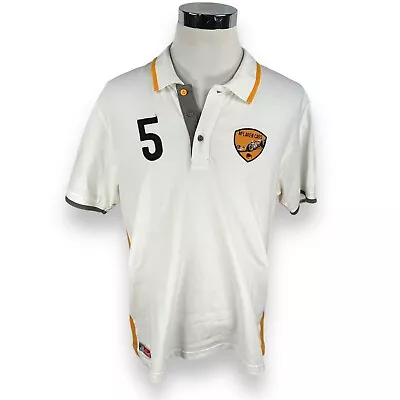 Hunziker F1 McLaren Car Racing #5 Polo Shirt Men's 2XL XXL White Orange Cotton • $37.99