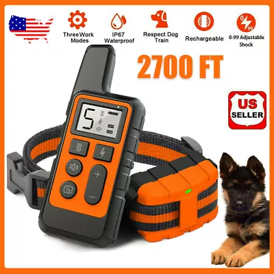 2700 FT Remote Dog Shock Training Collar Rechargeable Waterproof LCD Pet Trainer • $18.99