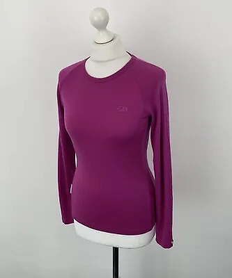 Icebreaker Bodyfit 260 Merino Wool Top Pink / Purple Size Small Women’s • £49.99