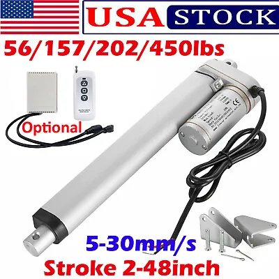 Electric Linear Actuator Motor 12V 2 ~48  Stroke Fast Speed Max Lift 56-450lbs • $46.99