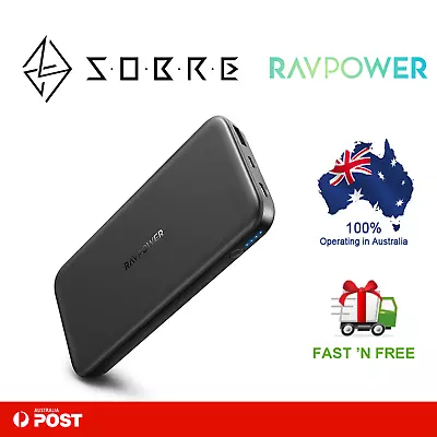 $59.95 • Buy RAVPower 10000mAh 18W USB-C PD Power Bank Portable Charger External Battery NEW