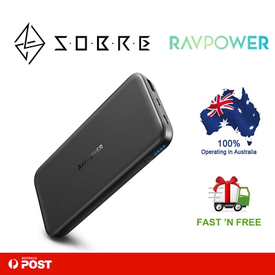 $59.95 • Buy RAVPower 10000mAh 18W USB-C PD Power Bank Portable Charger External Battery NEW