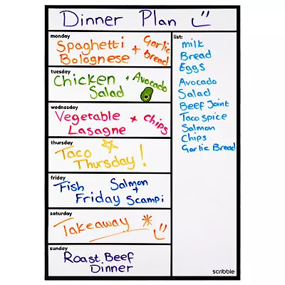 £11.95 • Buy Magnetic Whiteboard, Refrigerator Calendar, Weekly Meal Planner