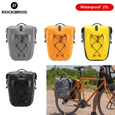 ROCKBROS Waterproof Bicycle Rear Rack Pannier Bag 25L MTB Bike Storage Trunk Bag • $58.79