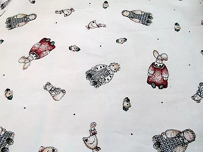 Muslin Color Primitive Rag Doll Cotton Fabric Print Goose Flower Half Yard 1/2 • $8