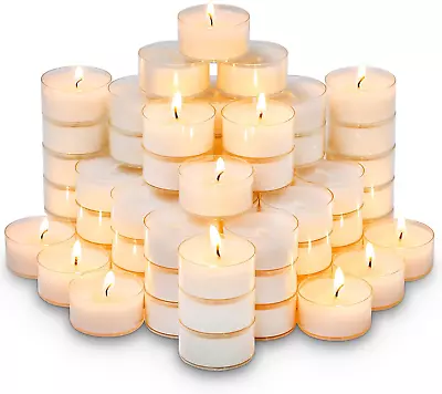 Tealight Candles Giant 100200300 Bulk Packs White Unscented European Smokele • $25.95