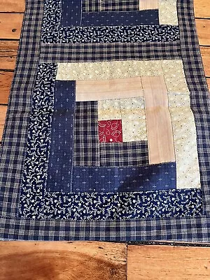 Vintage Handmade Quilt Runner Table Top Patchwork Tapestry  • $39